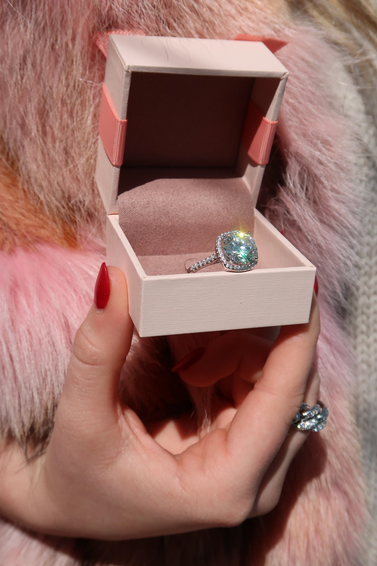 The KC Royale 5 Carat Cushion .925 Sterling Silver Moissanite Ring