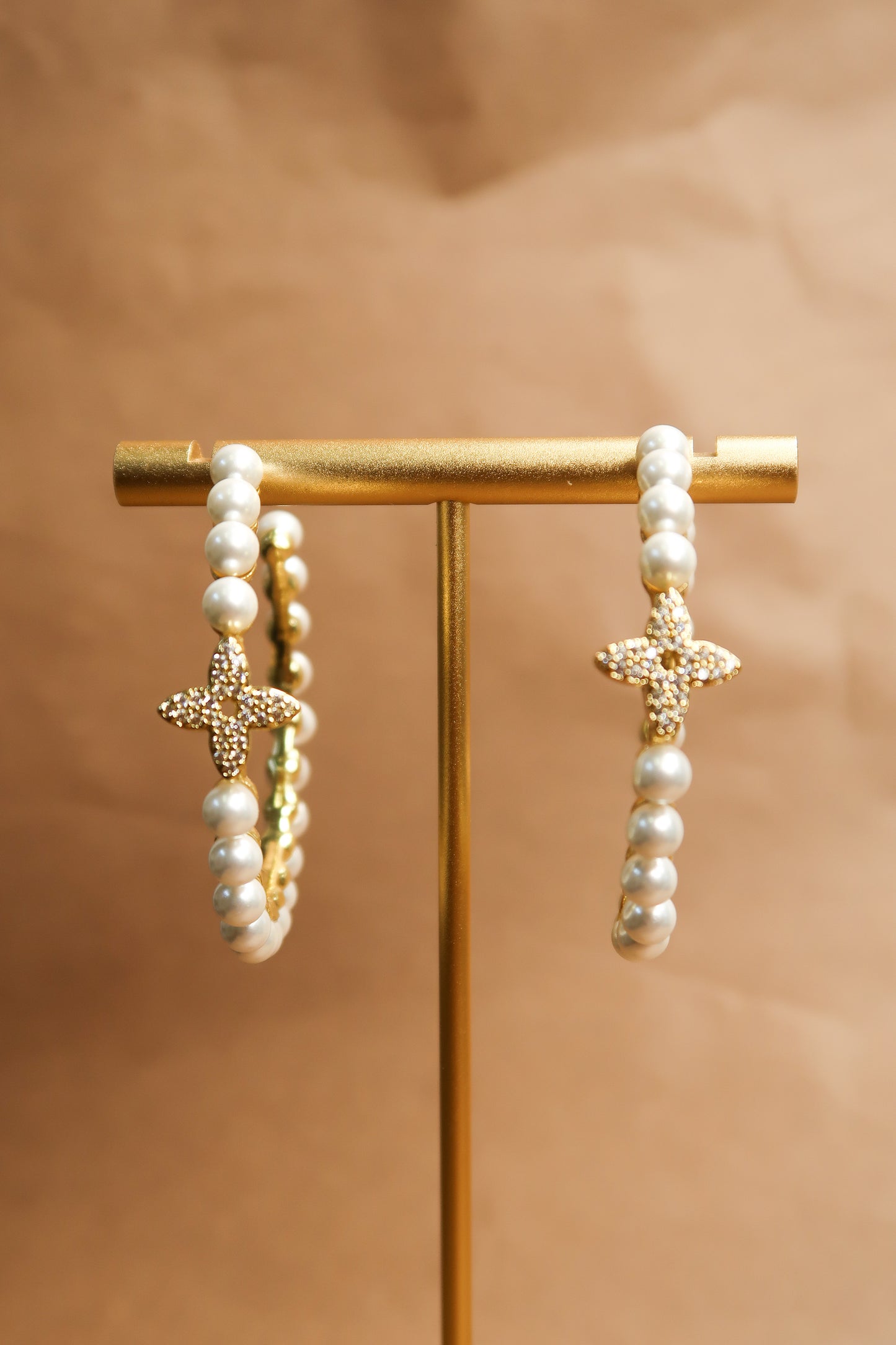 Park Avenue Pearl Hoop 316L Stainless Steel Earrings