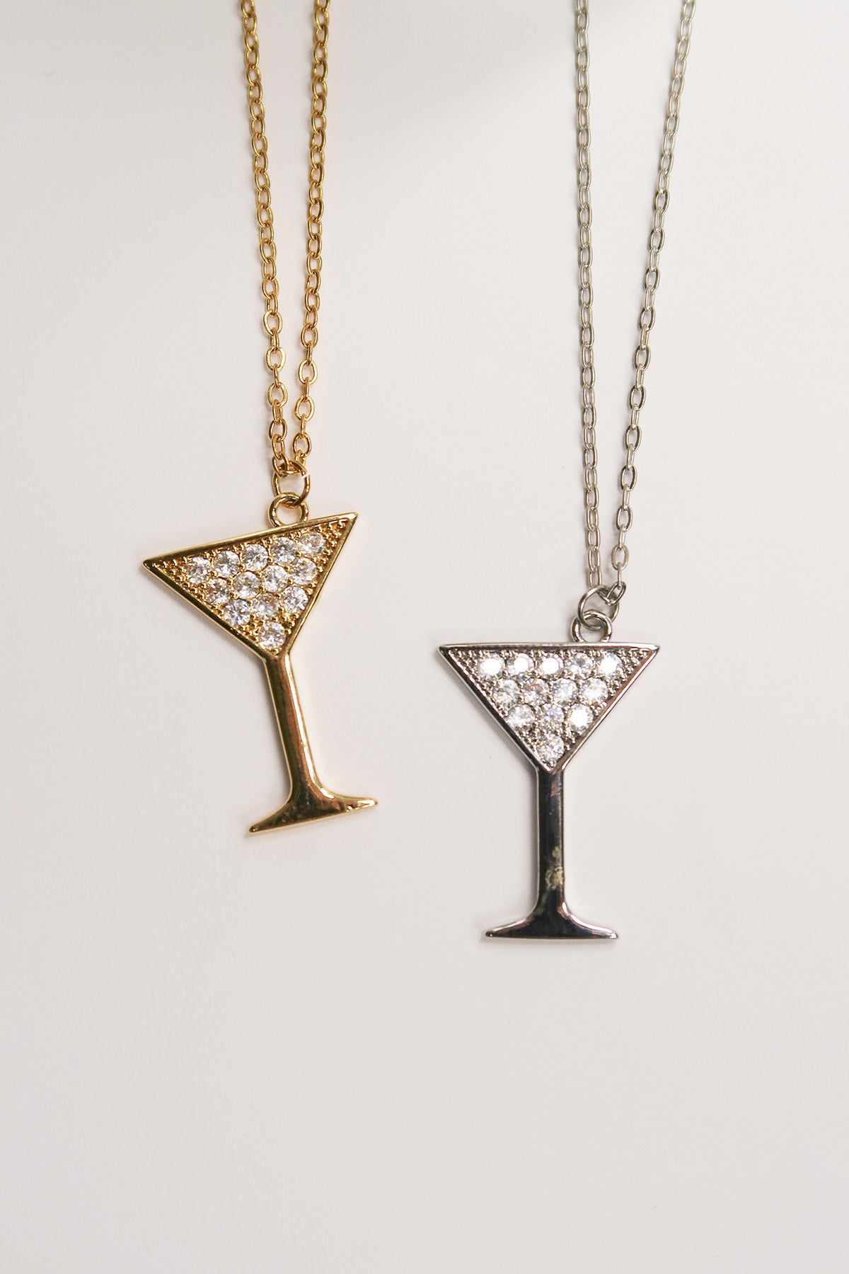 Nightcap Martini 316L Stainless Steel Crystal Necklace