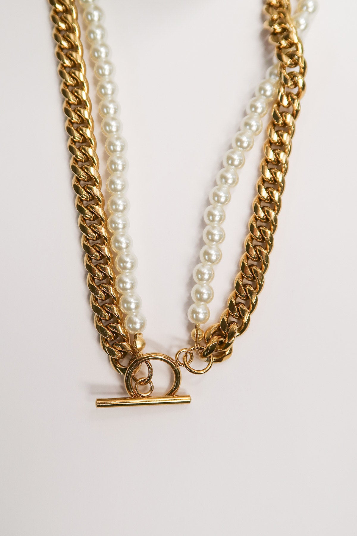 Rebel Pearl Cuban Link 316L Stainless Steel Necklace
