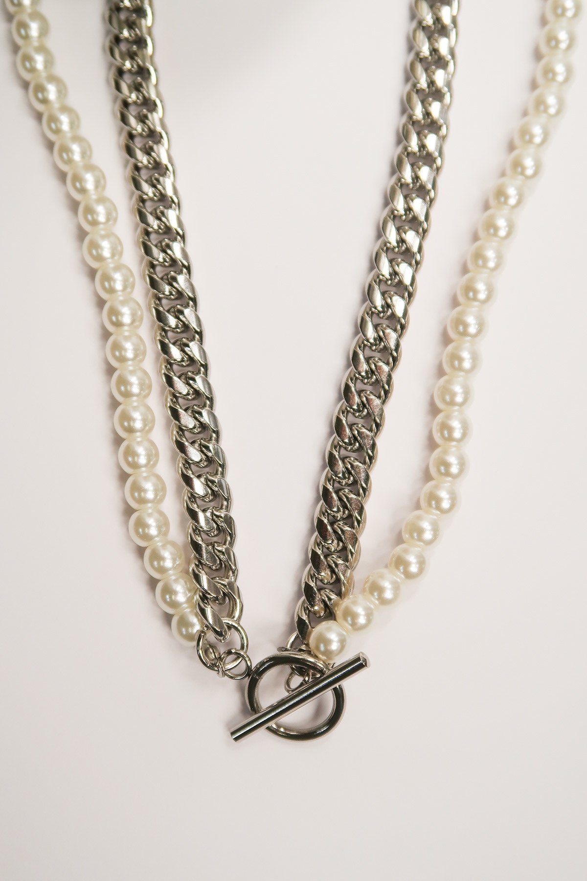 Rebel Pearl Cuban Link 316L Stainless Steel Necklace