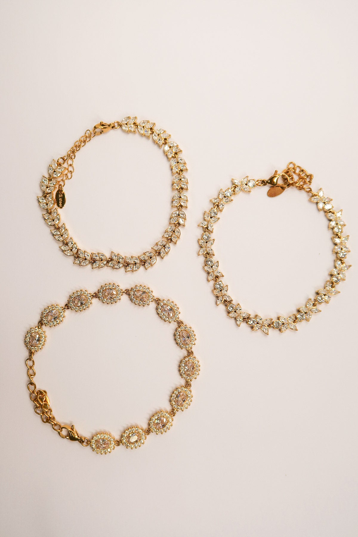 Society Set Bracelet Crystal 316L Stainless Steel Trio