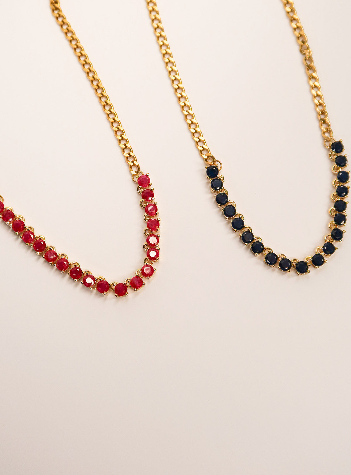 Socialite Ruby or Sapphire 316L Stainless Steel Necklace