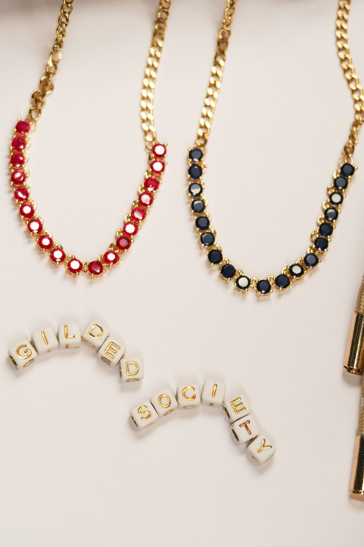 Socialite Ruby or Sapphire 316L Stainless Steel Necklace