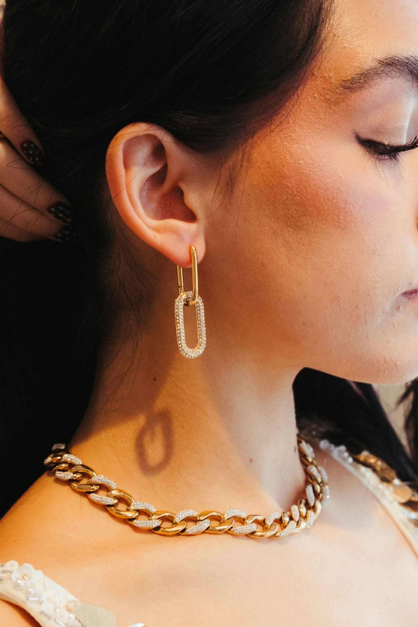 Soiree Statement 316L Stainless Steel Crystal Earrings