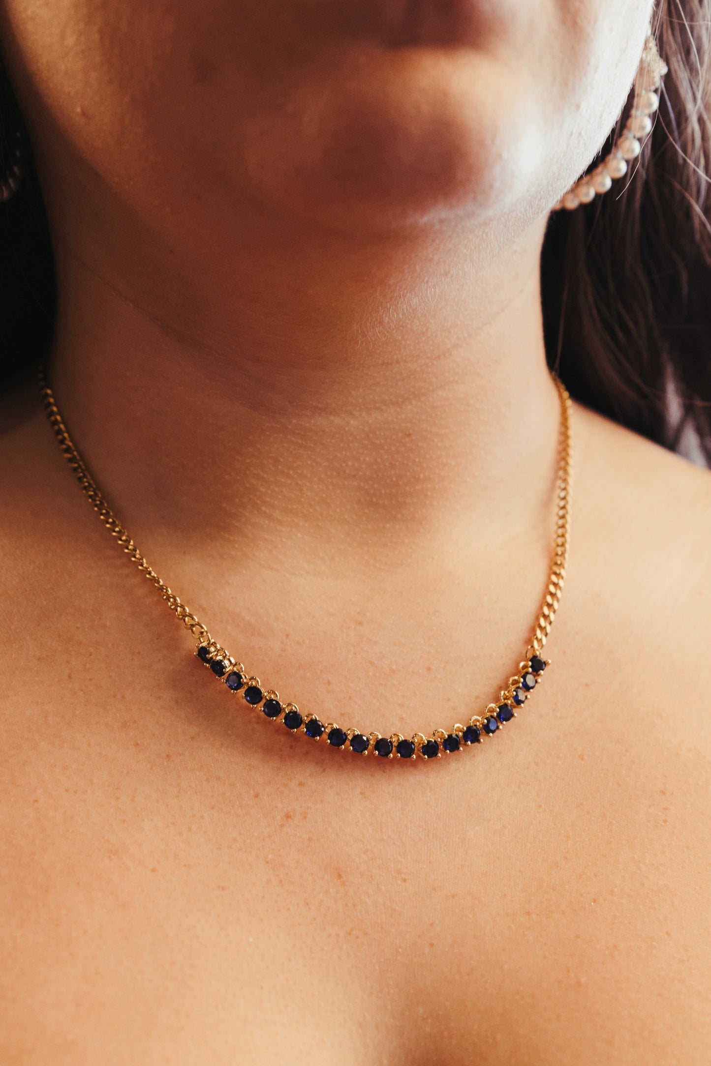 Socialite Ruby or Sapphire 316L Stainless Steel Necklace