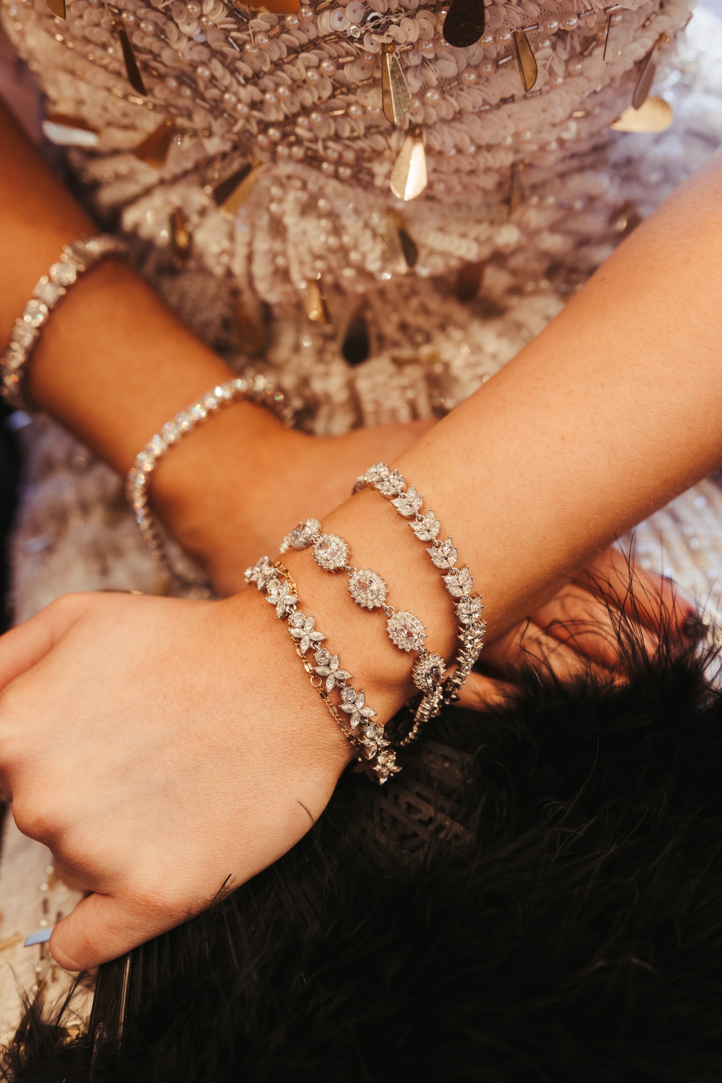 Society Set Bracelet Crystal 316L Stainless Steel Trio