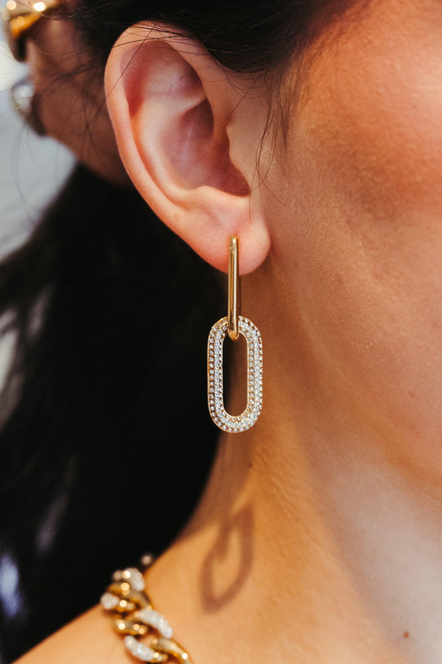 Soiree Statement 316L Stainless Steel Crystal Earrings