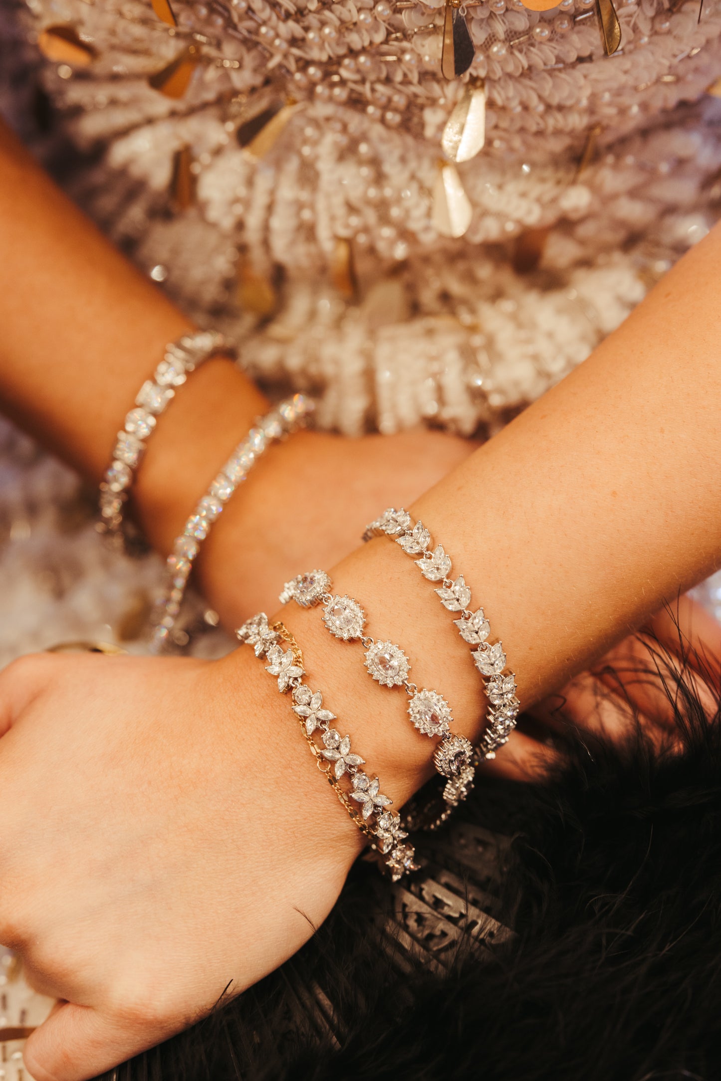 Society Set Bracelet Crystal 316L Stainless Steel Trio