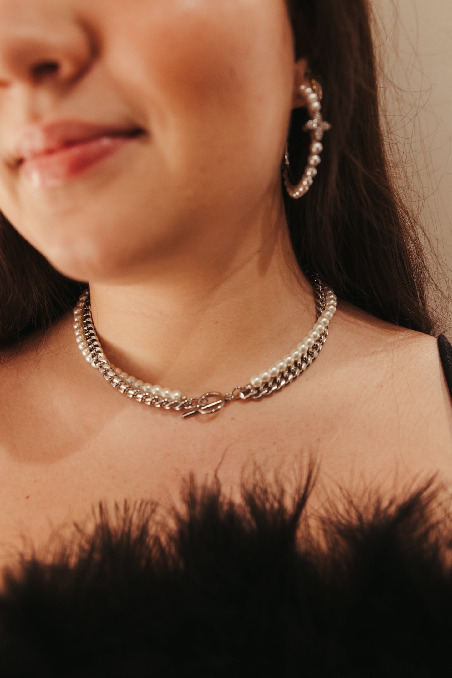 Rebel Pearl Cuban Link 316L Stainless Steel Necklace