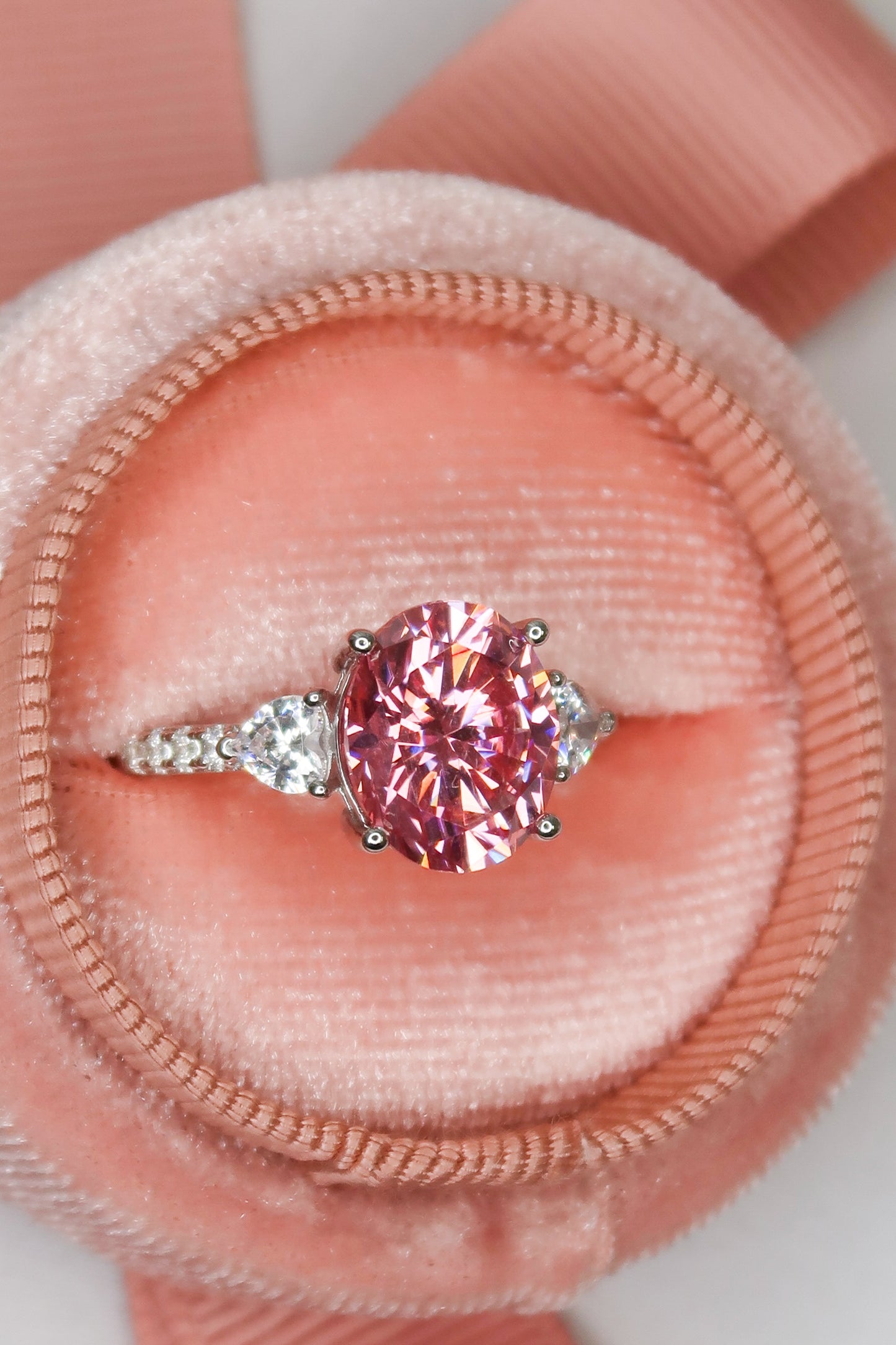 Solara .925 Sterling Silver 3 ct. Rose Moissanite Stone Ring