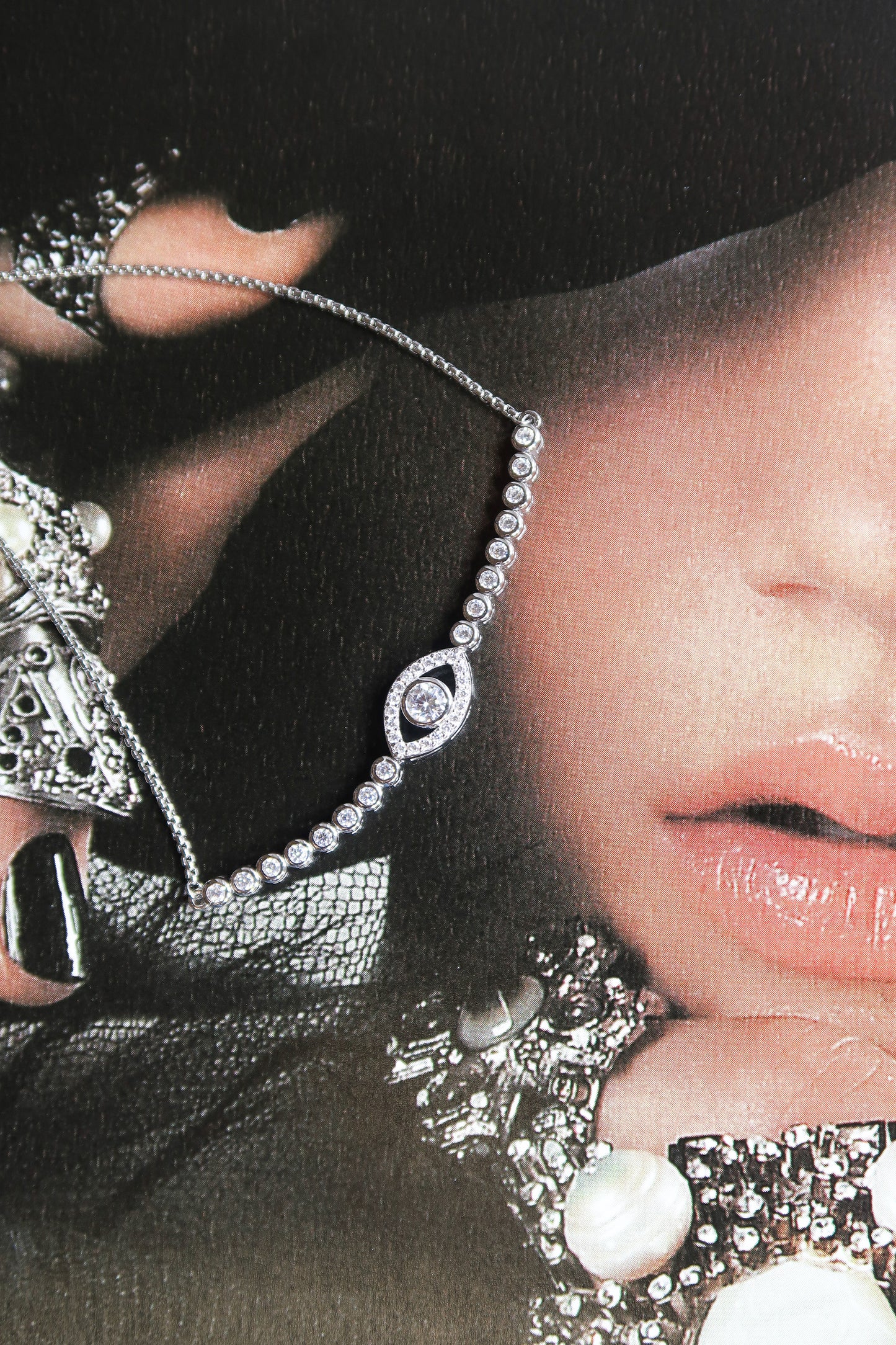 Nirvana .925 Sterling Silver Crystal Tennis Eye Bracelet