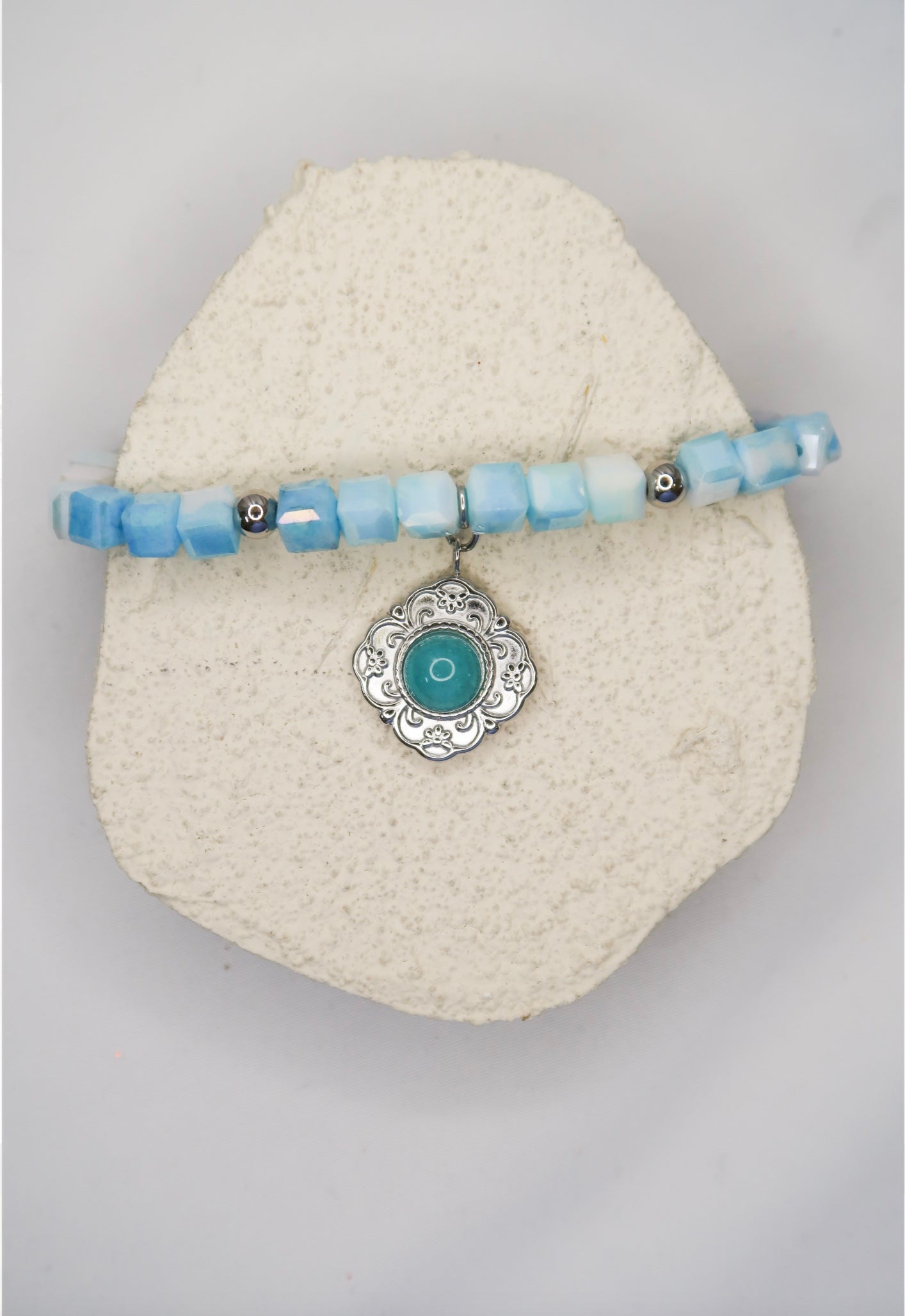 Cloud Chaser Natural Stone .316L Stainless Steel Bracelet Stack