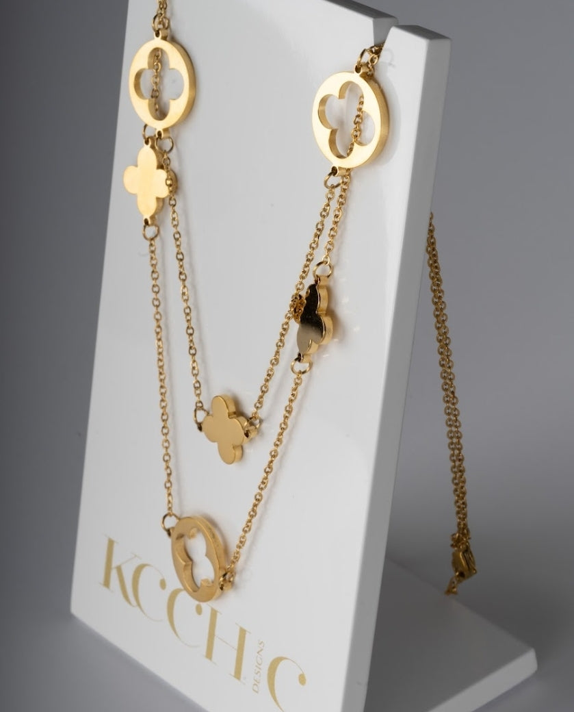 Hot Girl 316L Stainless Steel Quatrefoil Necklace or Earrings