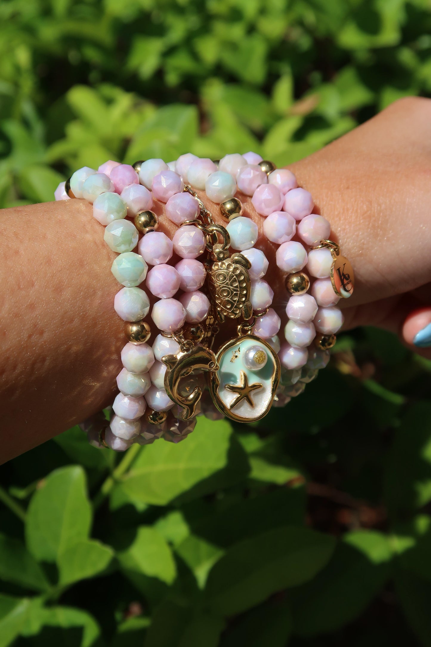 Emerald Coast Swarovski Natural Cut Stone 6 Piece Stack