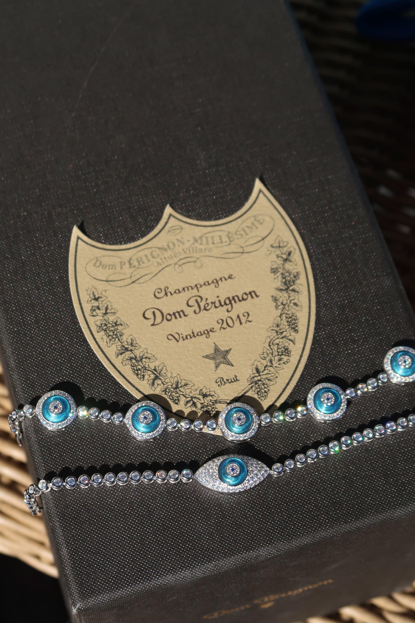 Decade of Luck Glass Eye .925 Sterling Silver Tennis Bracelet