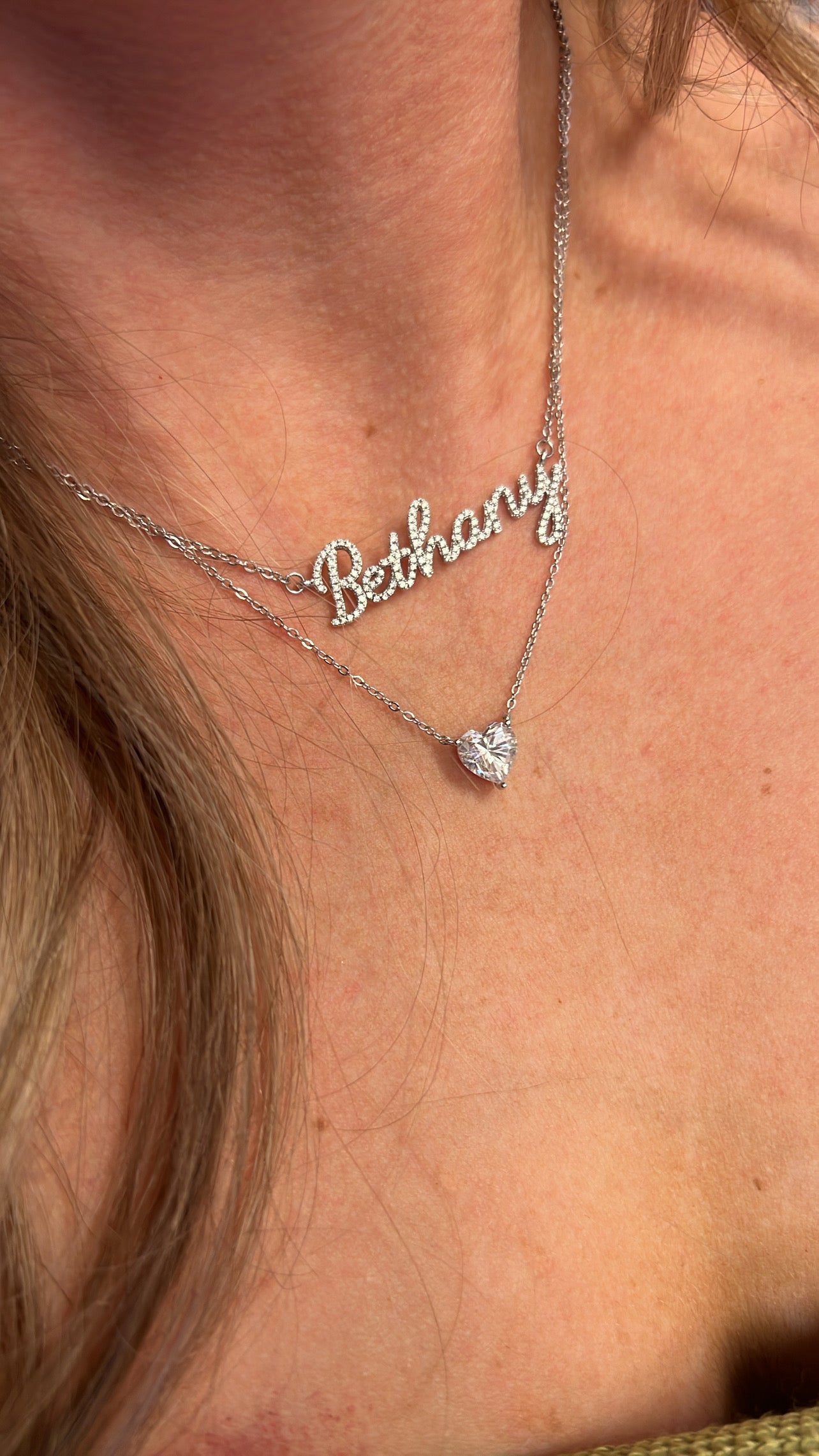 Duchess .925 Sterling Silver Moissanite Personalized Necklace