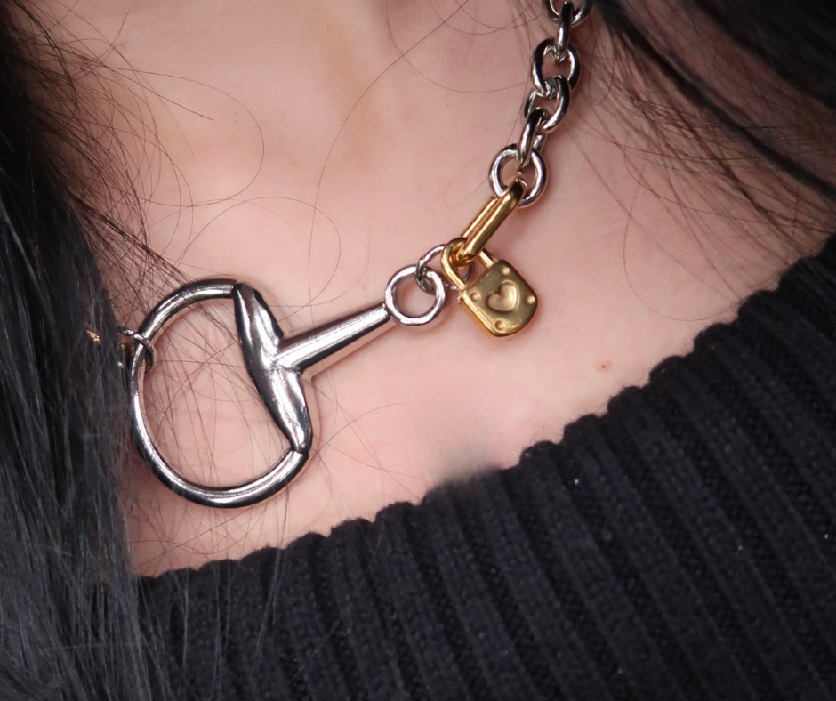 Fortuna Horse Bit 316L Stainless Steel Statement Necklace
