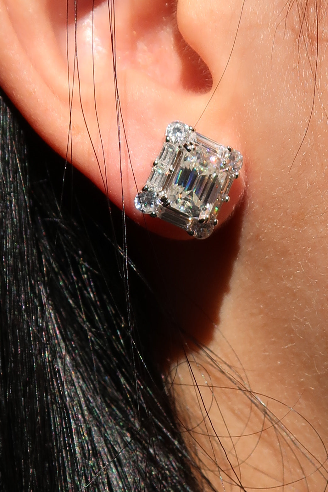 The Coronation 6 Carat .925 Sterling Silver Moissanite Studs