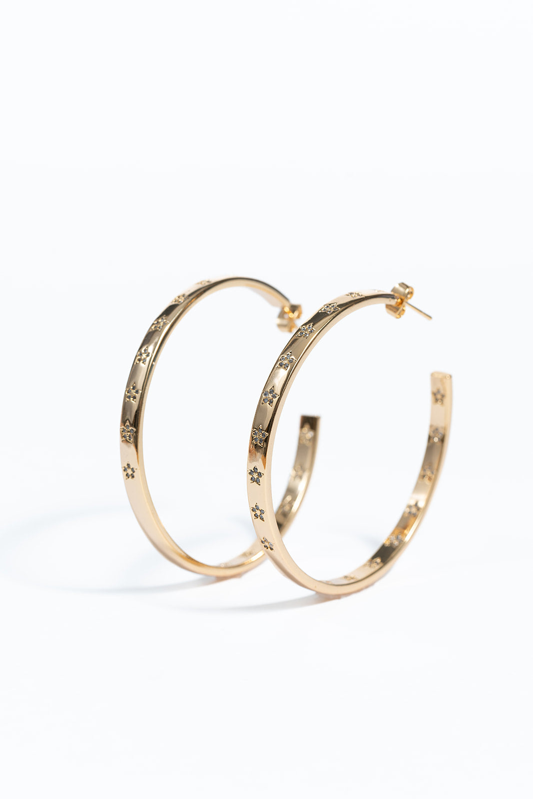316L Stainless Steel Atta Girl Crystal Star Hoops