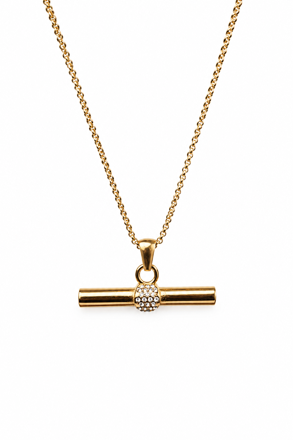 Editors Pick T Bar Stainless Steel Necklace + Earrings
