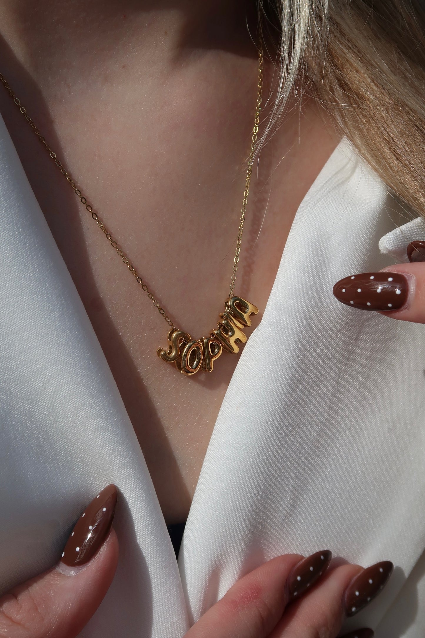 It Girl Personalized  Bubble Name Necklace 316L Stainless Steel