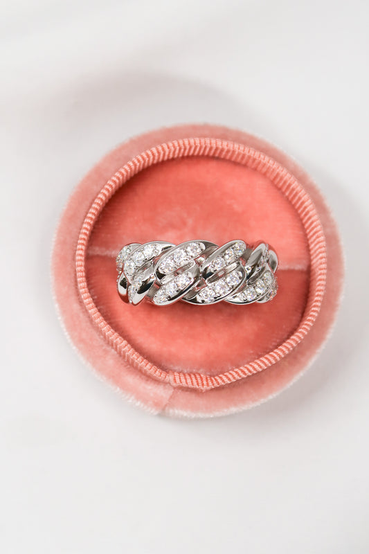 Chic Link .925 Sterling Silver Moissanite Eternity Band