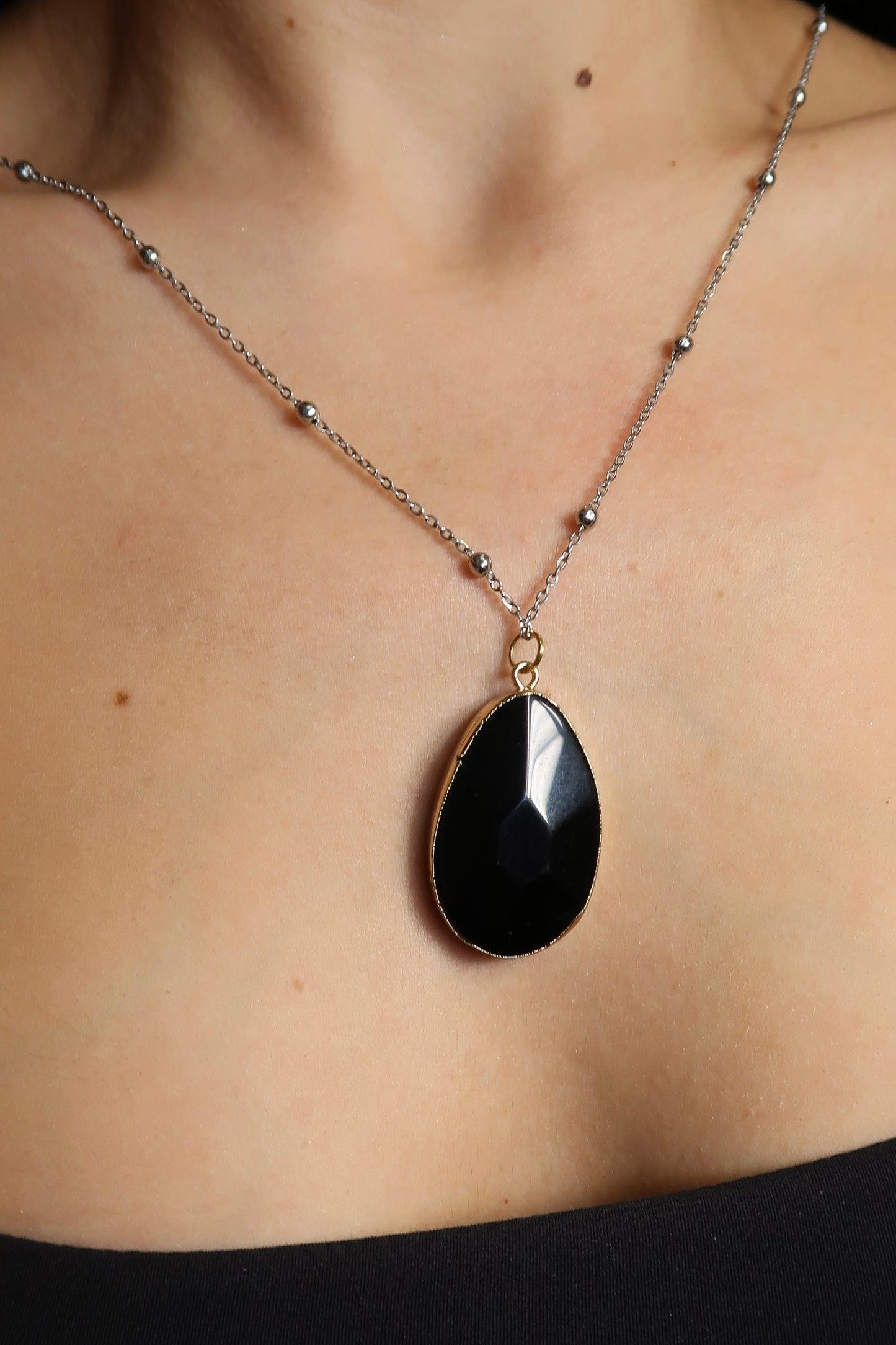 Biology Dalmatian Jasper or Onyx  Natural Stone Charm