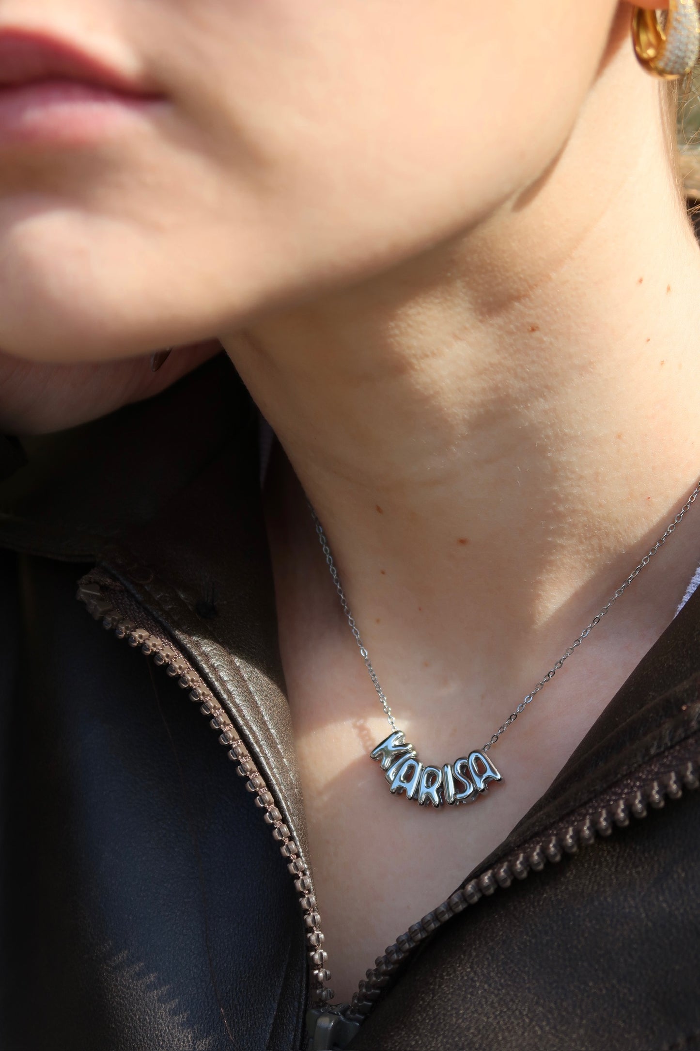 It Girl Personalized  Bubble Name Necklace 316L Stainless Steel