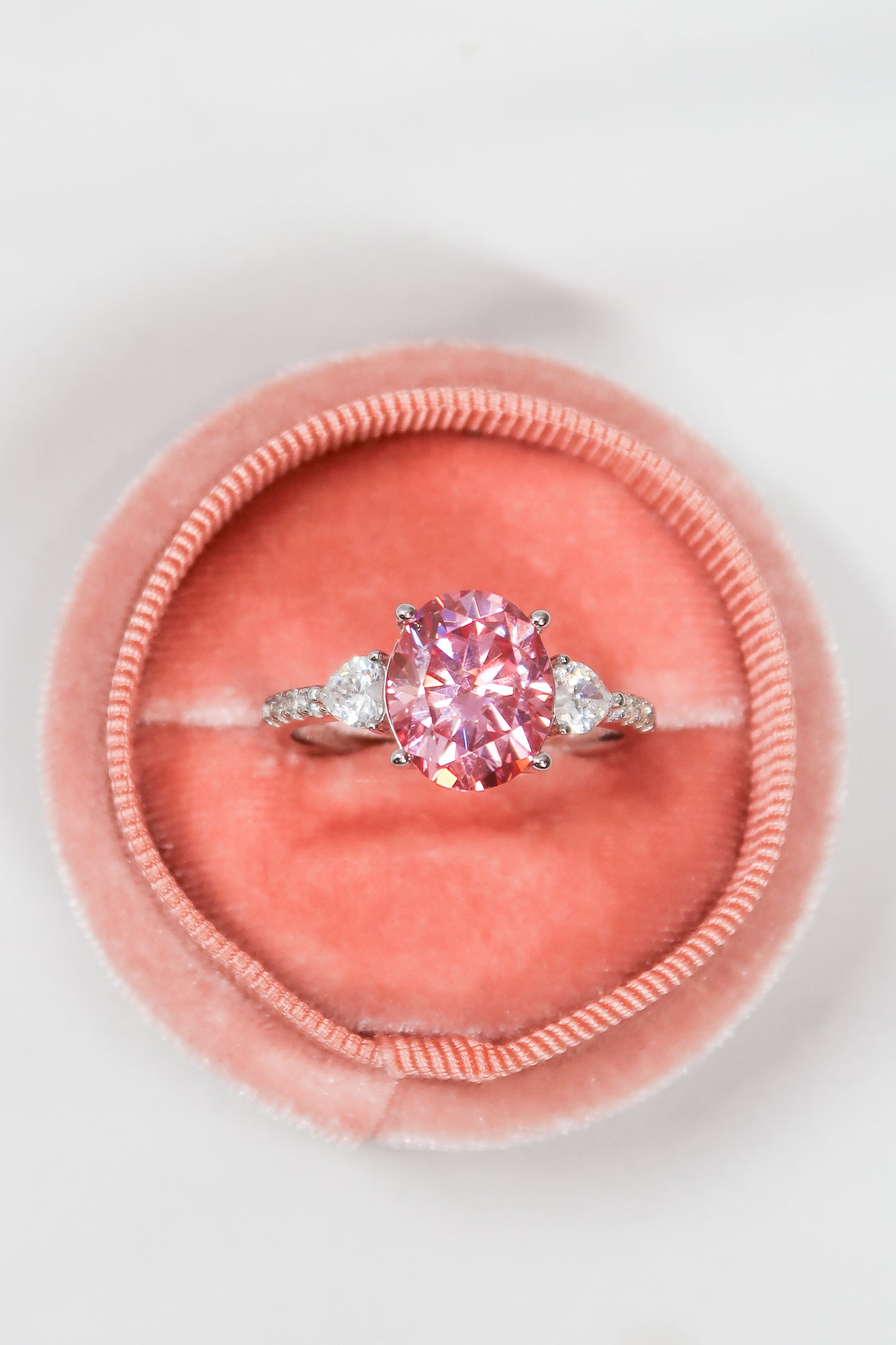Solara .925 Sterling Silver 3 ct. Rose Moissanite Stone Ring