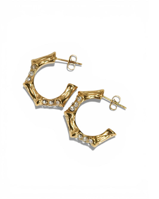 Bamboo 316L Stainless Steel Earrings Duo