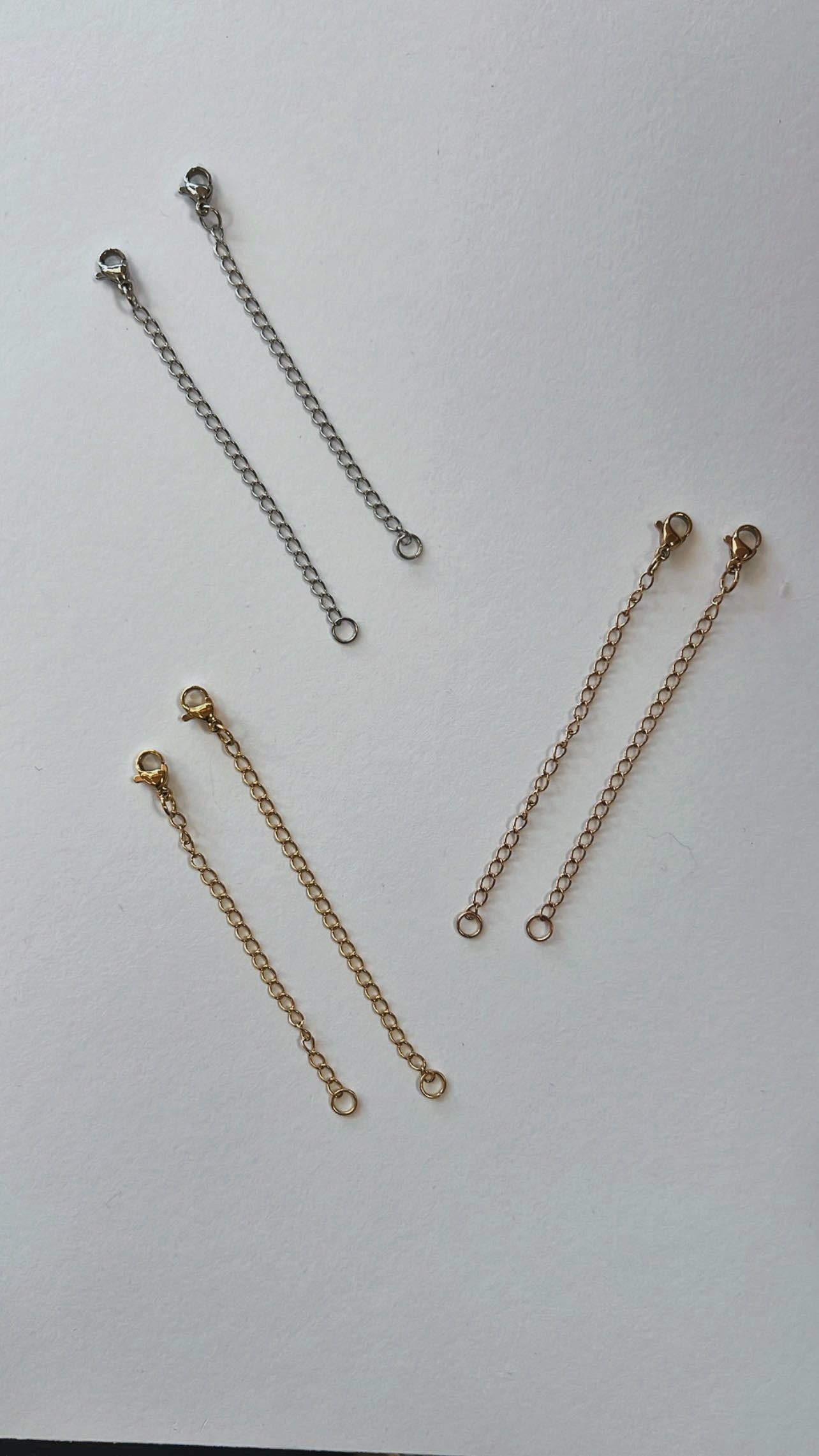 Adjustable 316L Stainless Steel Necklace Extender Pair