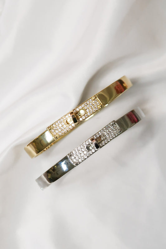 The Signature 316L Stainless Steel Crystal Bangle