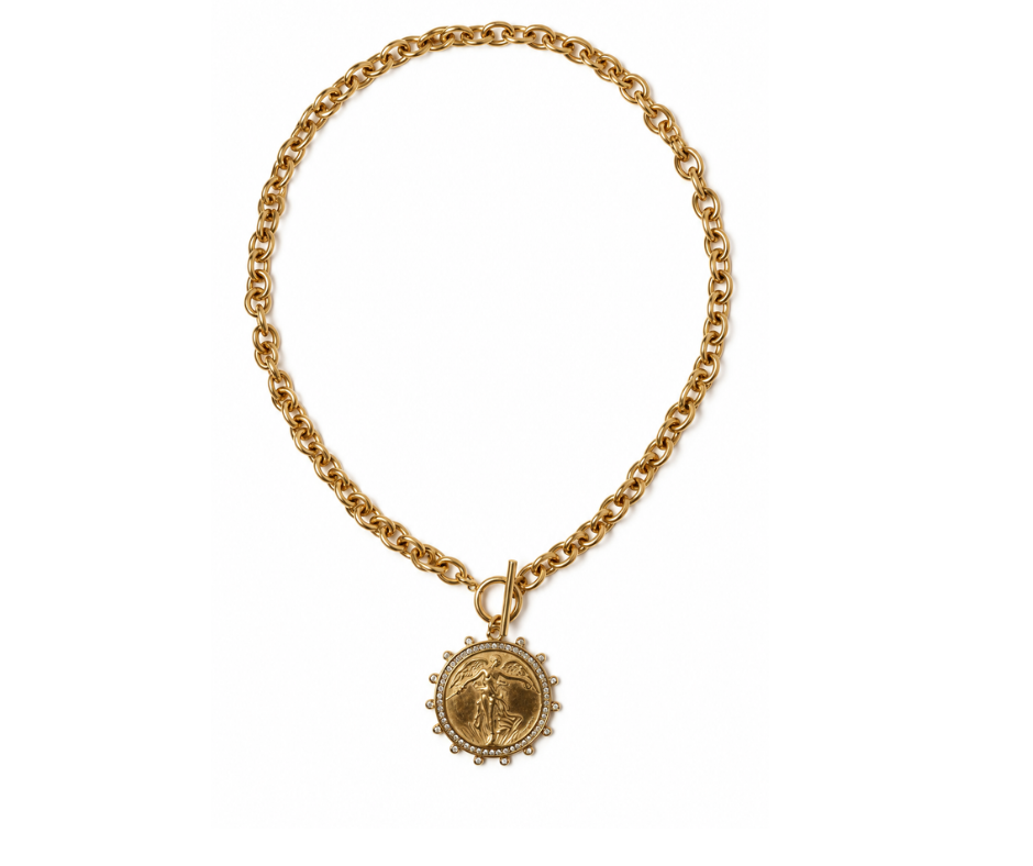 Regalia Crystal Coin Necklace