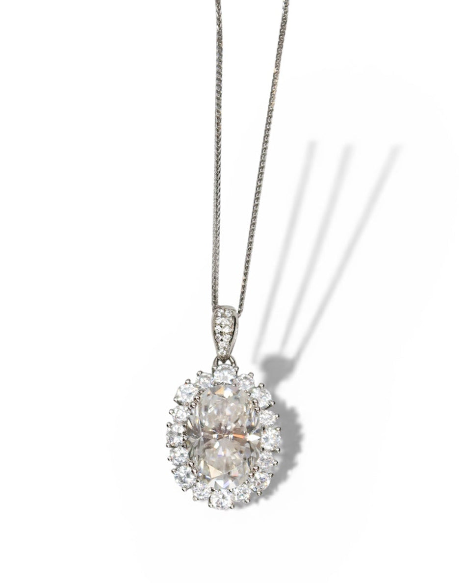 Tour De Lux Moissanite .925 Sterling SilverNecklace/Ring