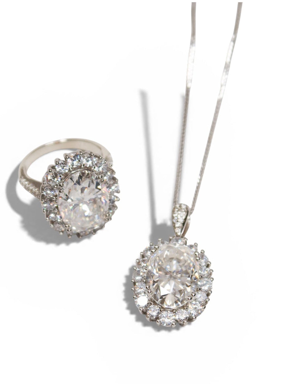 Tour De Lux Moissanite .925 Sterling SilverNecklace/Ring