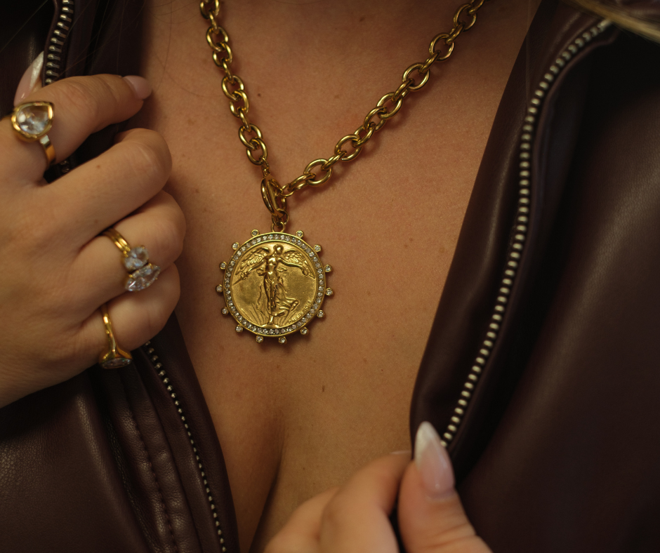 Regalia Crystal Coin Necklace