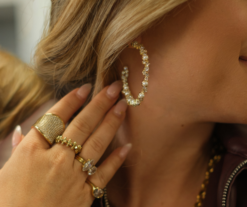 Primadonna Pearl & Crystal Hoop Earrings | 10 Year Anniversary
