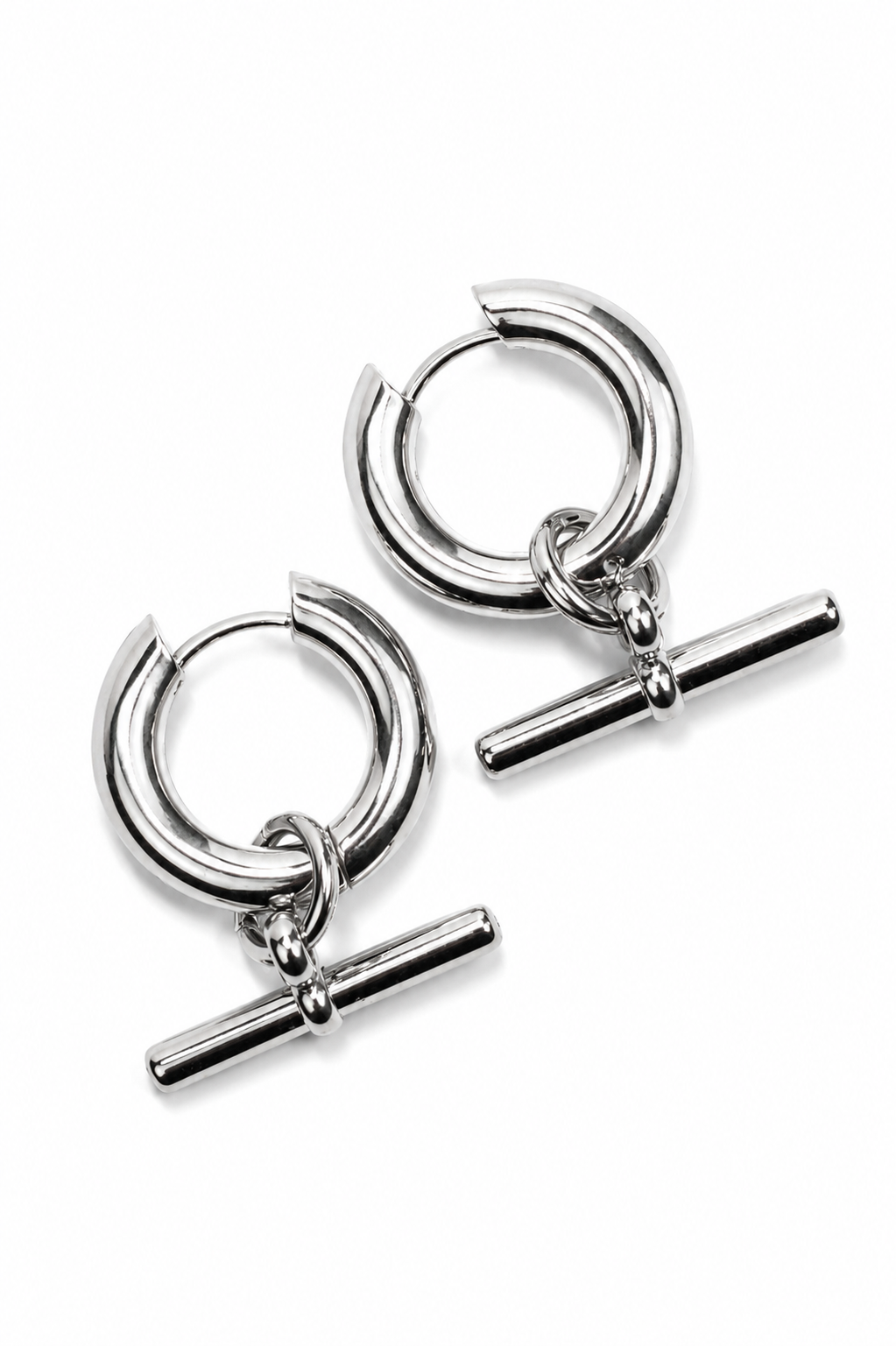 Editor's Pick T-Bar 316L Stainless Steel Necklace + Earrings