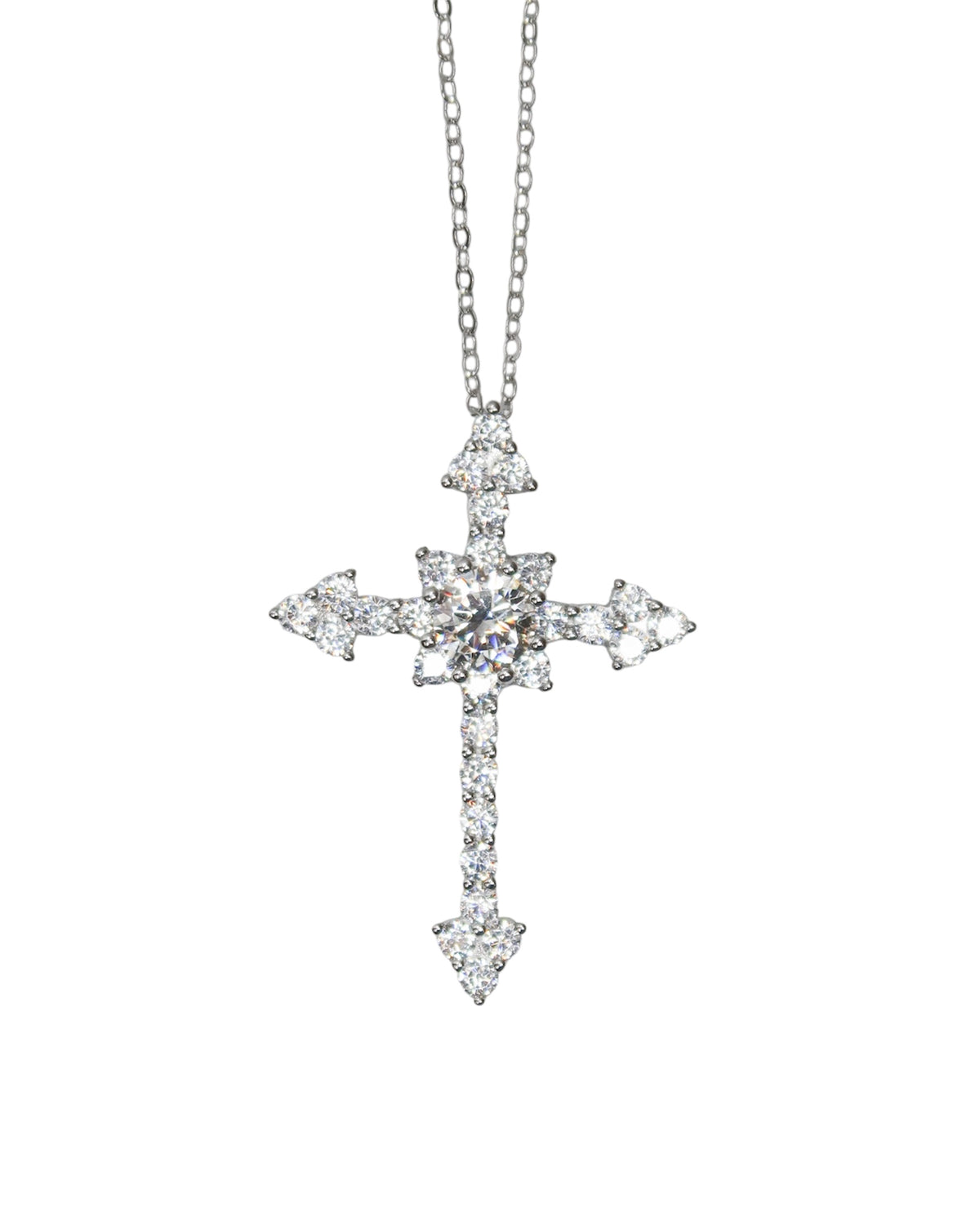 Solace 2.5 Carat Moissanite .925 Sterling Cross Necklace