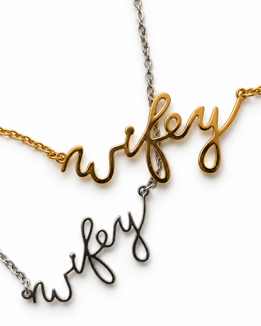 Flame Fatale 316L Wifey Stainless Steel Necklace