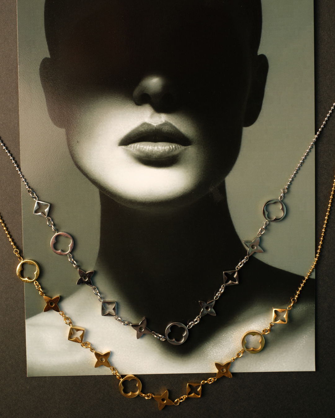 Flirty 316L Stainless Steel Clover Pull Necklace