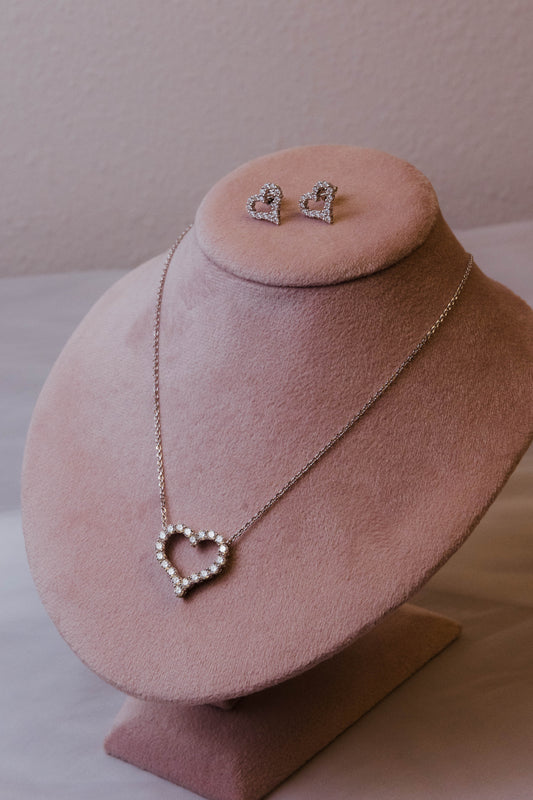 Killing Me Softly .925 Sterling Silver Moissanite Heart Necklace or Earrings