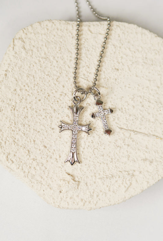Double Grace .925 Sterling Silver Necklace FREE MAGNET CLASP