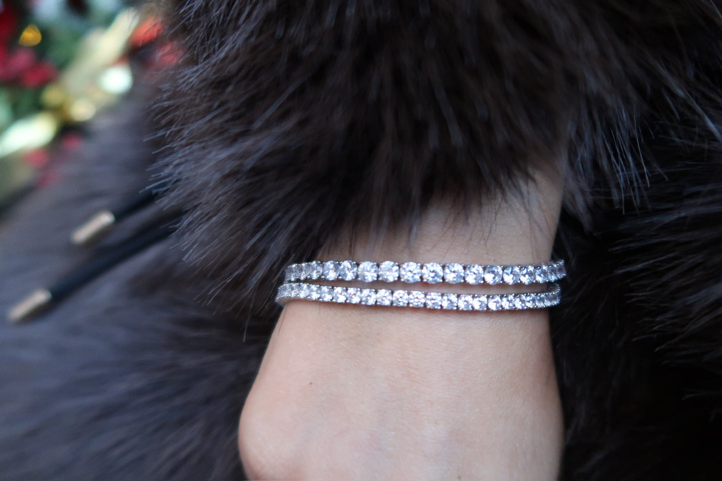 Odette .925 Sterling Silver 3mm and 4mm Bracelet Duo