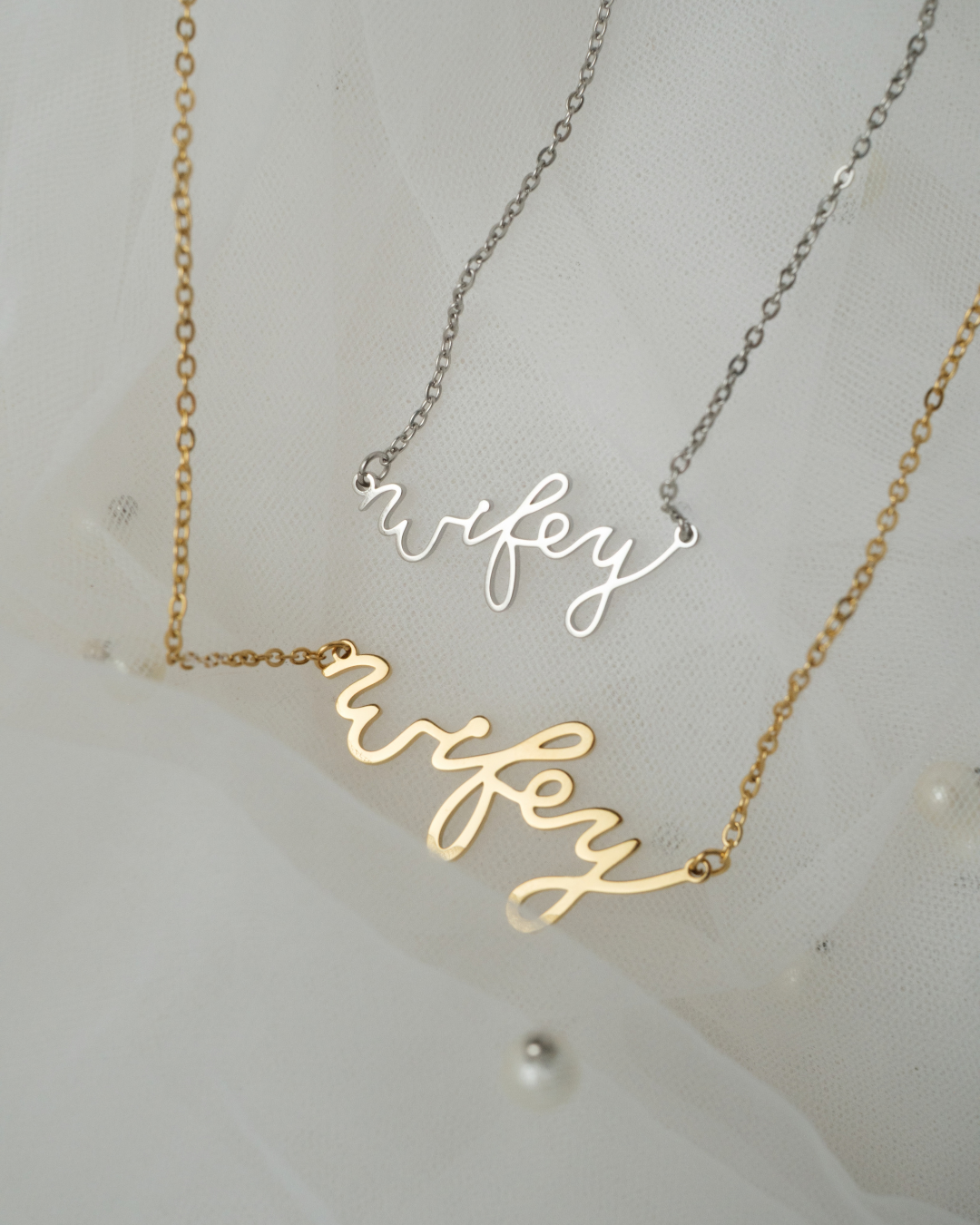 Flame Fatale 316L Wifey Stainless Steel Necklace
