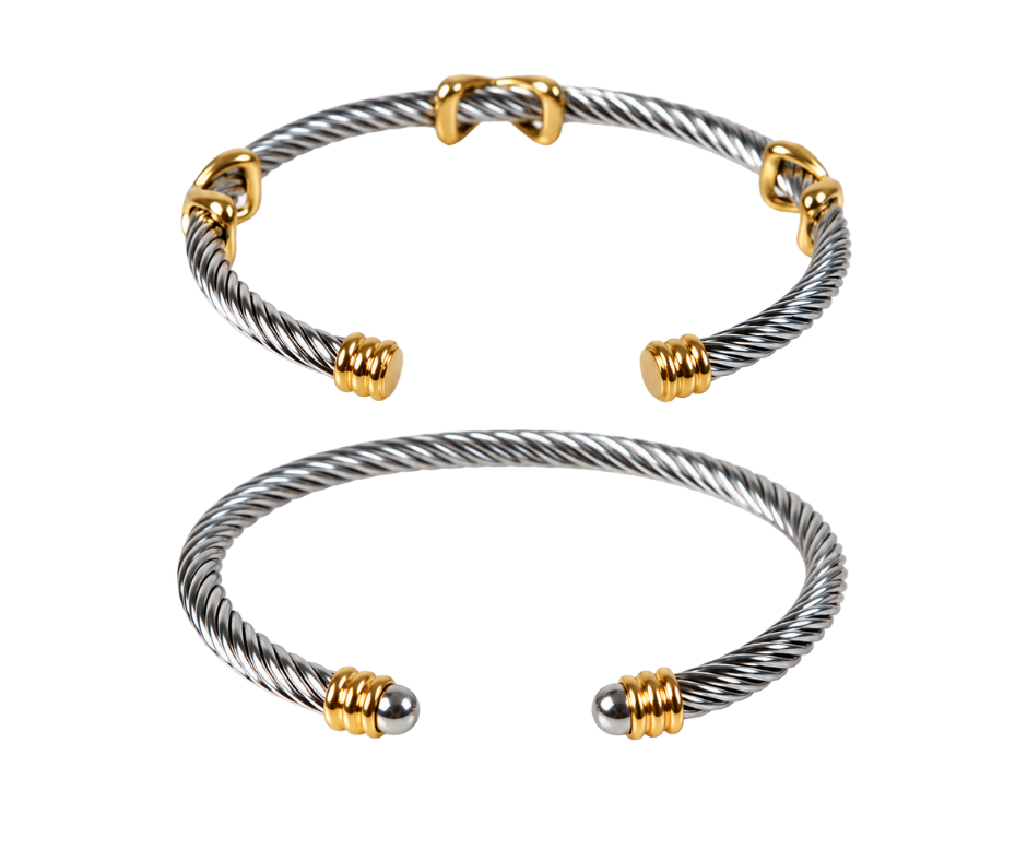 Gilded Twist Two Tone Bangle Duo