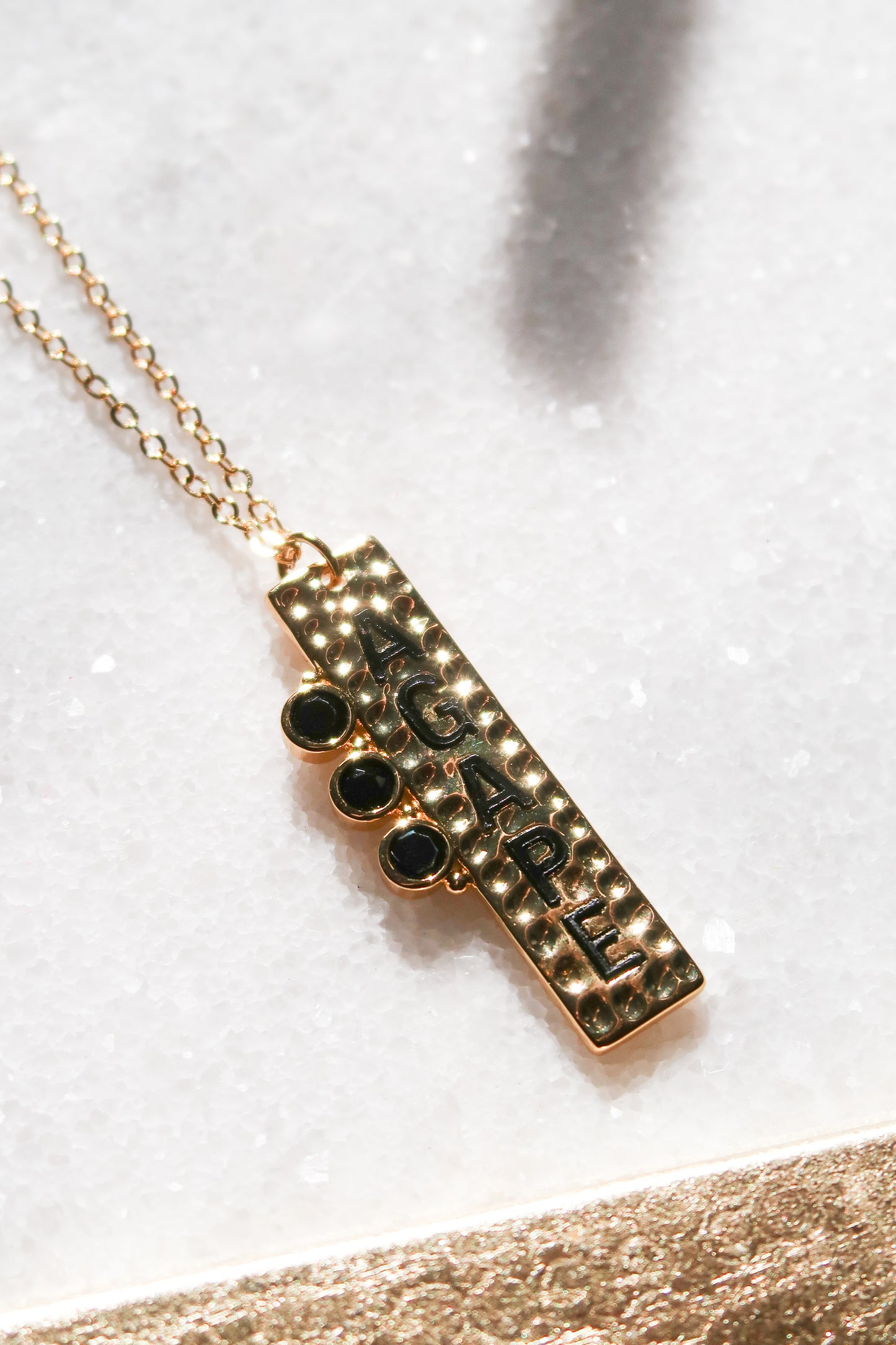 Agape Onyx 316L Stainless Steel Necklace