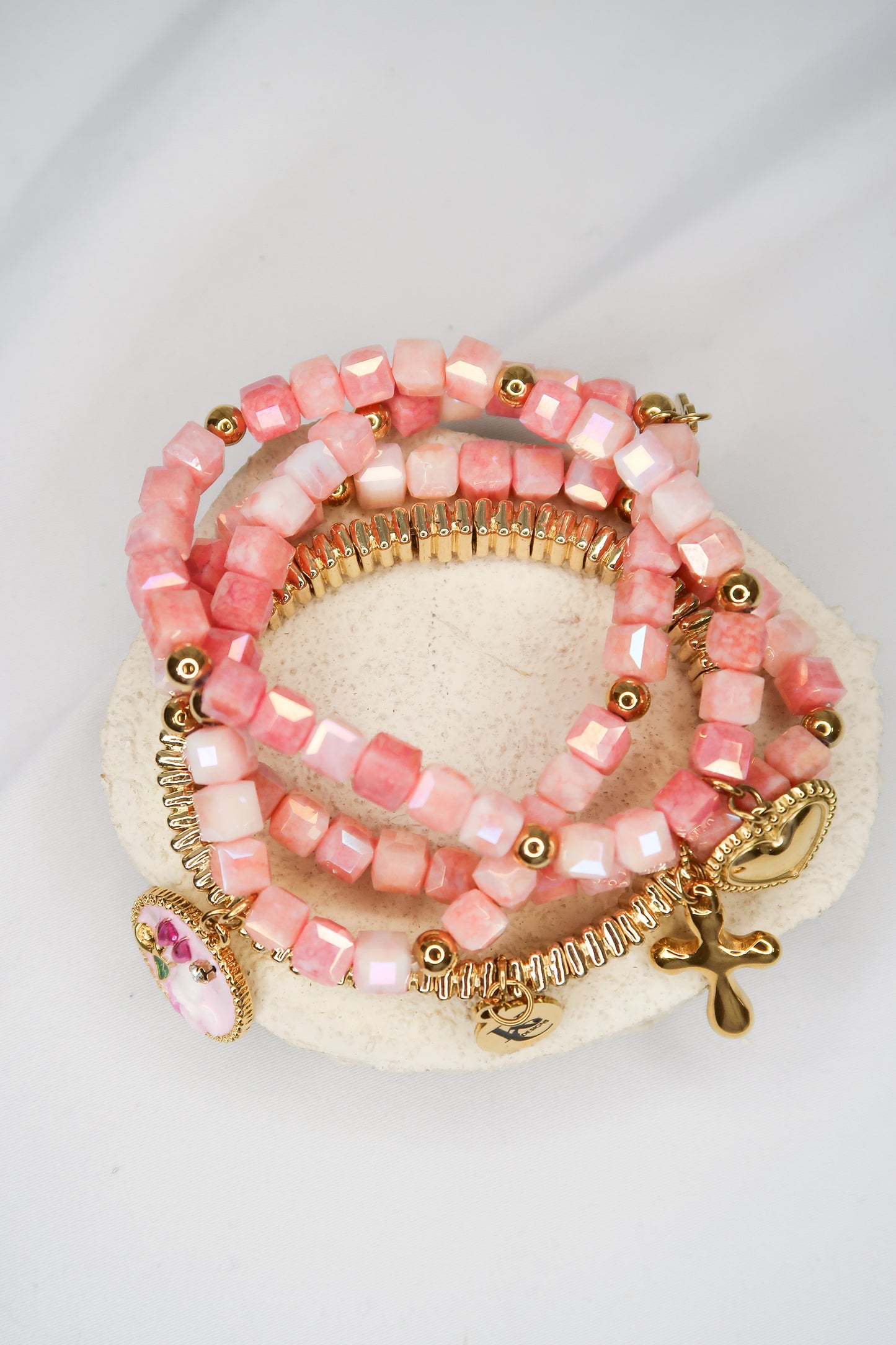 Brandi's Spring Bloom Natural Stone Bracelet Stack