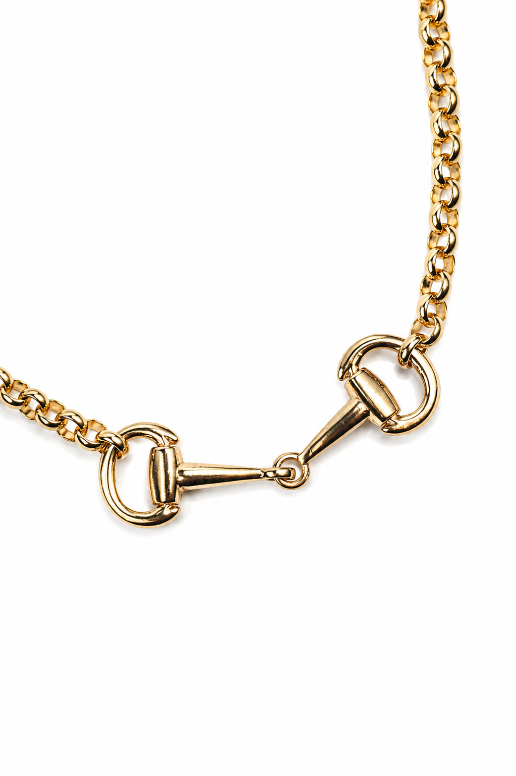 Country Club 316L Stainless Steel Gold Horse Bit Necklace